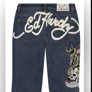 Ed Hardy NYC EAGLE SLIM FLARE medium vintage wash JEANs‎ size 30 new